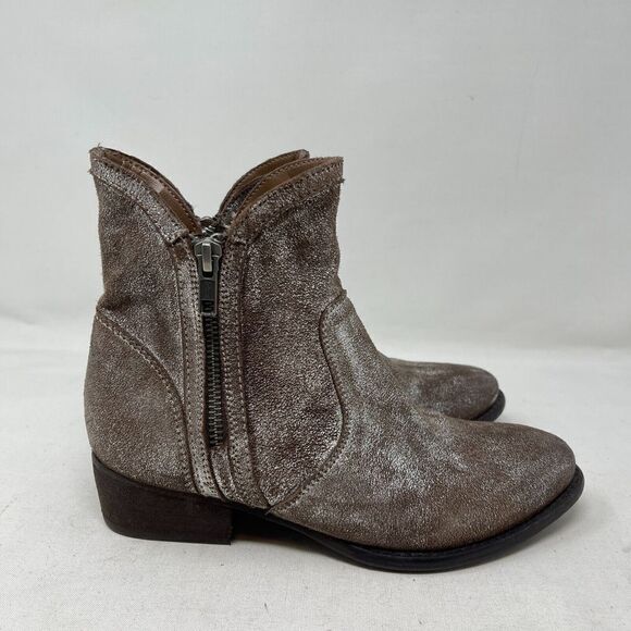 Seychelles Lucky Penny Ankle Boots‎ Women's 5 Metallic Eras Distressed Leather - Picture 1 of 11